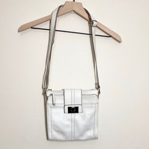 Tignanello white leather crossbody purse